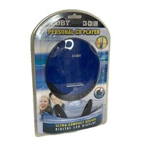 coby cxcd 109 Bluepersonal cd player digital lcd display ultra compact NEW Y2K